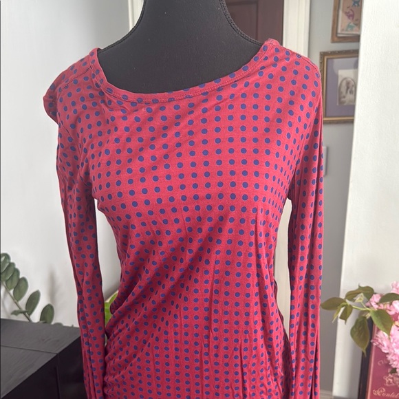 Chic Pink and Blue Geometric Long Sleeve Blouse - Picture 3 of 7